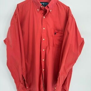 Ralph Lauren Men's Casual Red Button Down Shirt